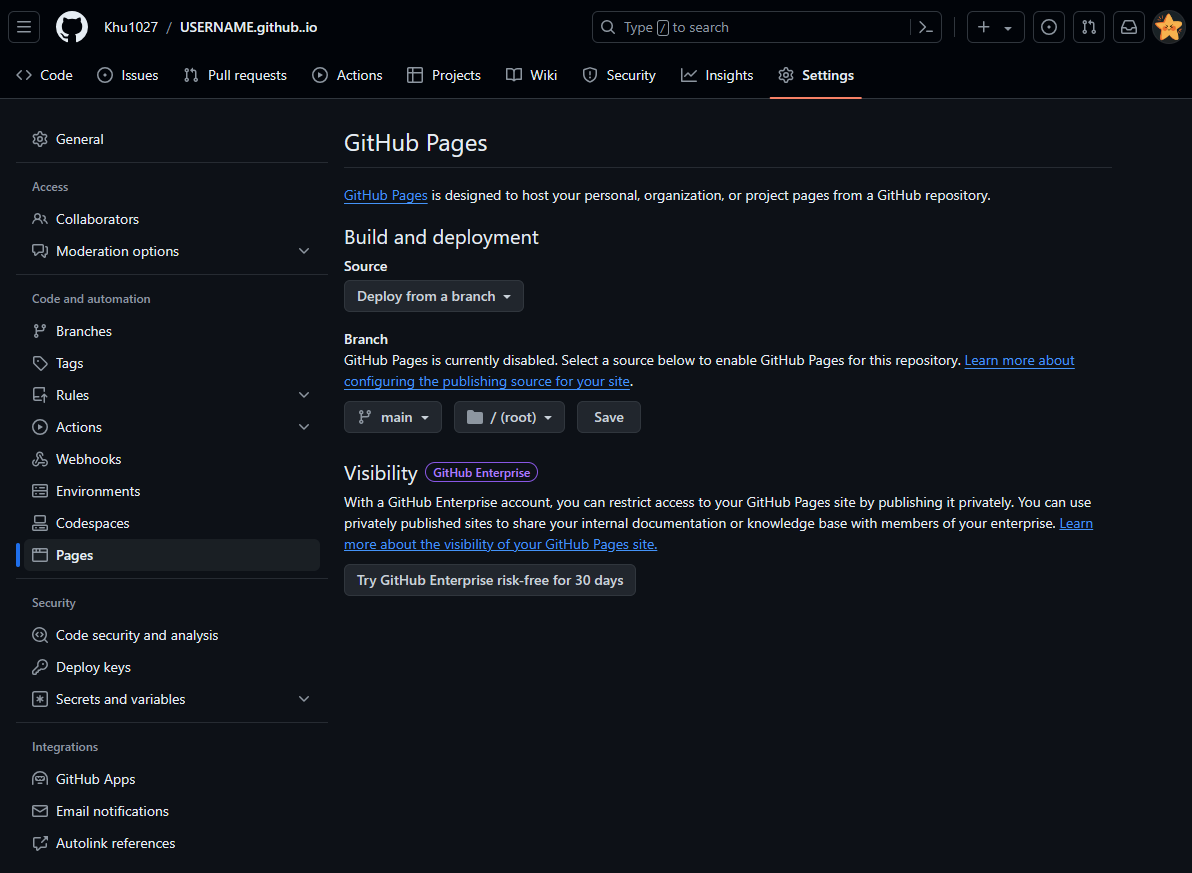 Edit Repository Settings